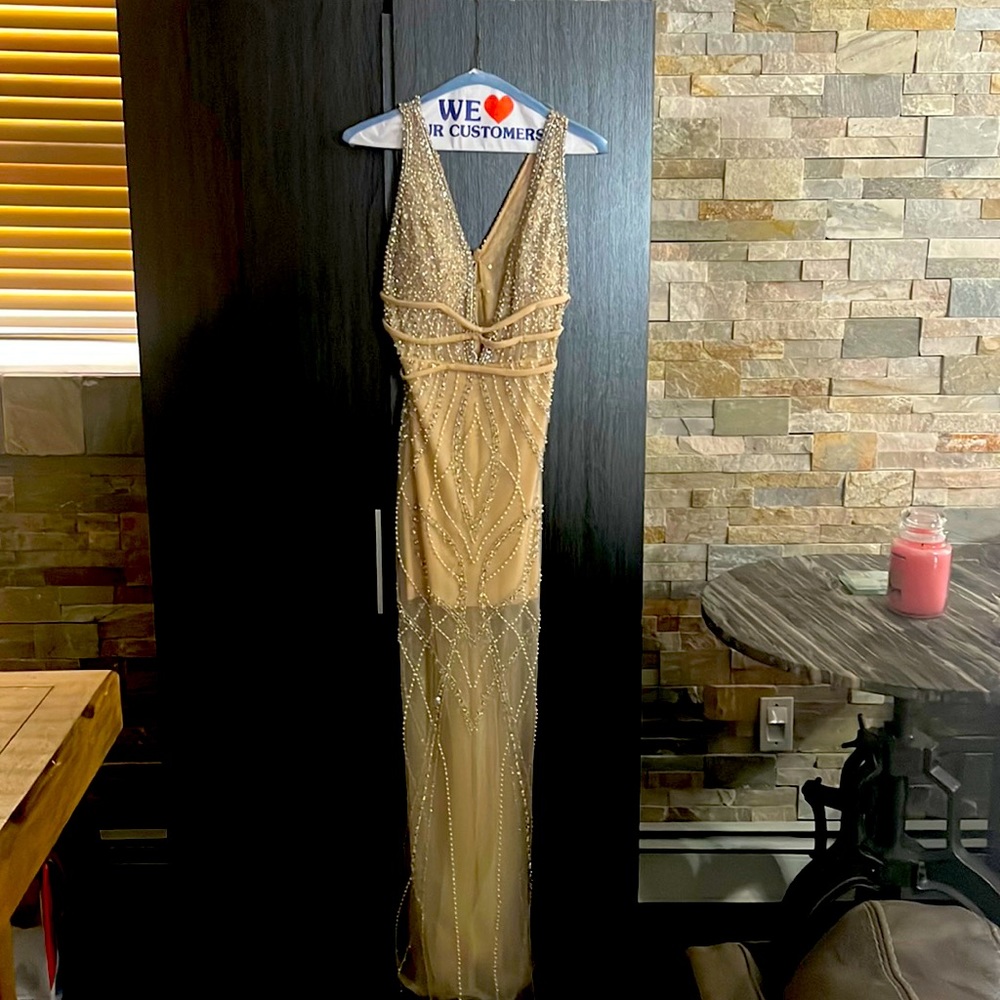 Plush gown /dress beaded, original size 6